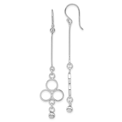Sterlingsilber Rhodiniert Kreise mit Perle Ohrhänger