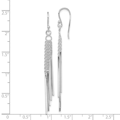 Sterlingsilber Rhodiniert Poliert Five Chains & Bars Ohrhänger
