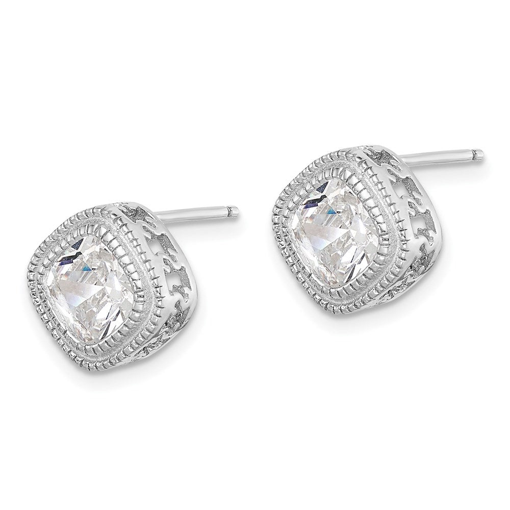Sterlingsilber Zirkonia Quadratisch S Rand Ohrringe