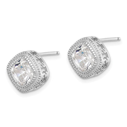 Sterlingsilber Zirkonia Quadratisch S Rand Ohrringe