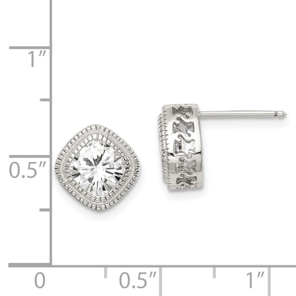 Sterlingsilber Zirkonia Quadratisch S Rand Ohrringe