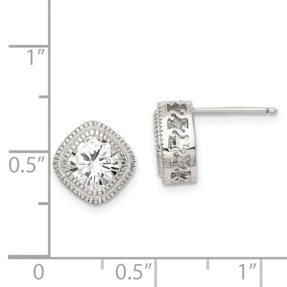 Sterlingsilber Zirkonia Quadratisch S Rand Ohrringe