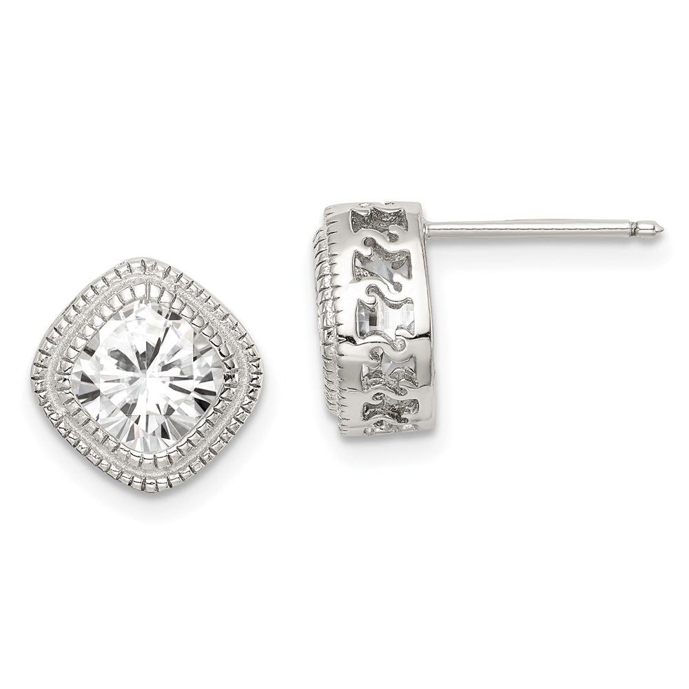 Sterlingsilber Zirkonia Quadratisch S Rand Ohrringe