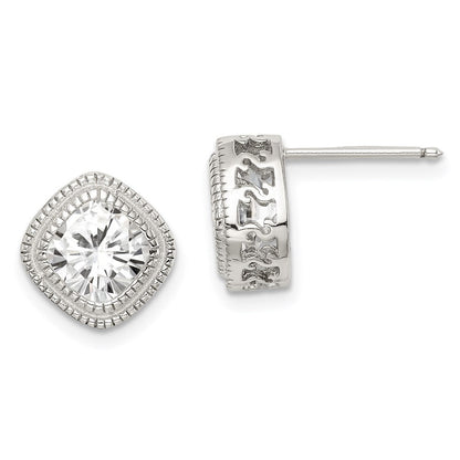 Sterlingsilber Zirkonia Quadratisch S Rand Ohrringe