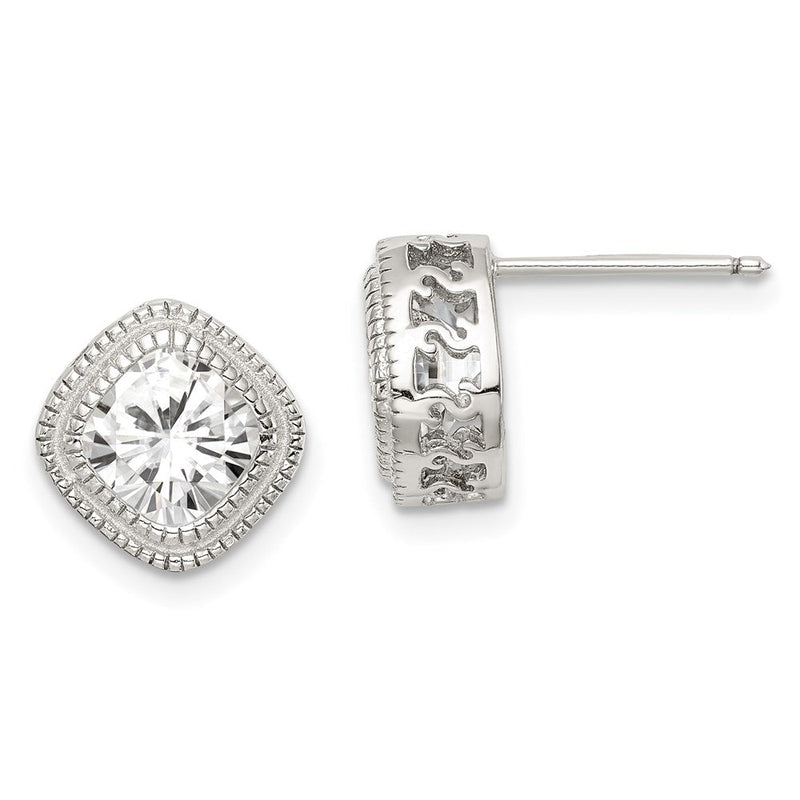 Sterlingsilber Zirkonia Quadratisch S Rand Ohrringe
