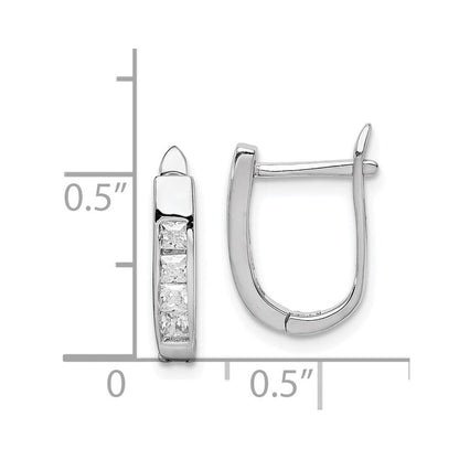 Sterlingsilber Rhodiniert Zirkonia Klappbar Creolen