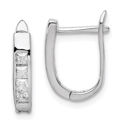 Sterlingsilber Rhodiniert Zirkonia Klappbar Creolen