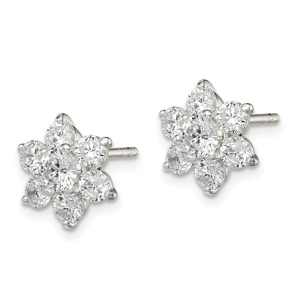 Sterlingsilber Zirkonia Blume Ohrstecker