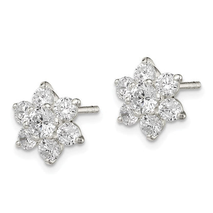 Sterlingsilber Zirkonia Blume Ohrstecker