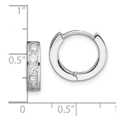 Sterlingsilber Rhodiniert Zirkonia Klappbar Creolen