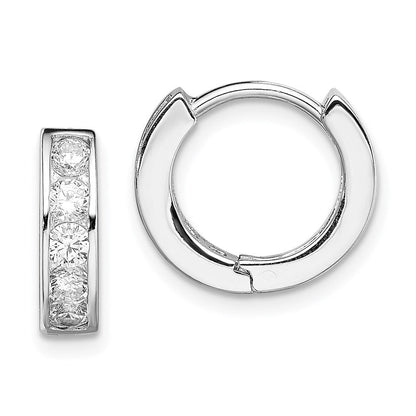 Sterlingsilber Rhodiniert Zirkonia Klappbar Creolen