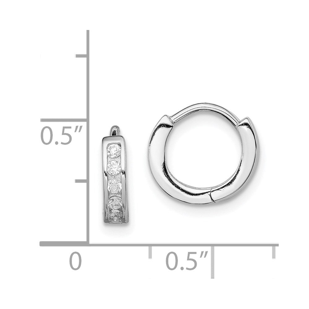 Sterlingsilber Rhodiniert Zirkonia Klappbar Creolen