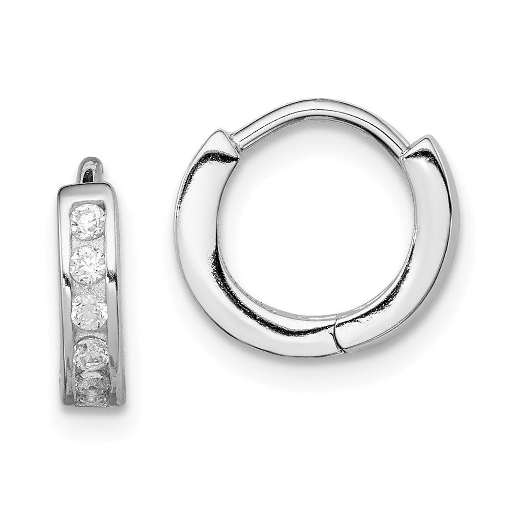 Sterlingsilber Rhodiniert Zirkonia Klappbar Creolen