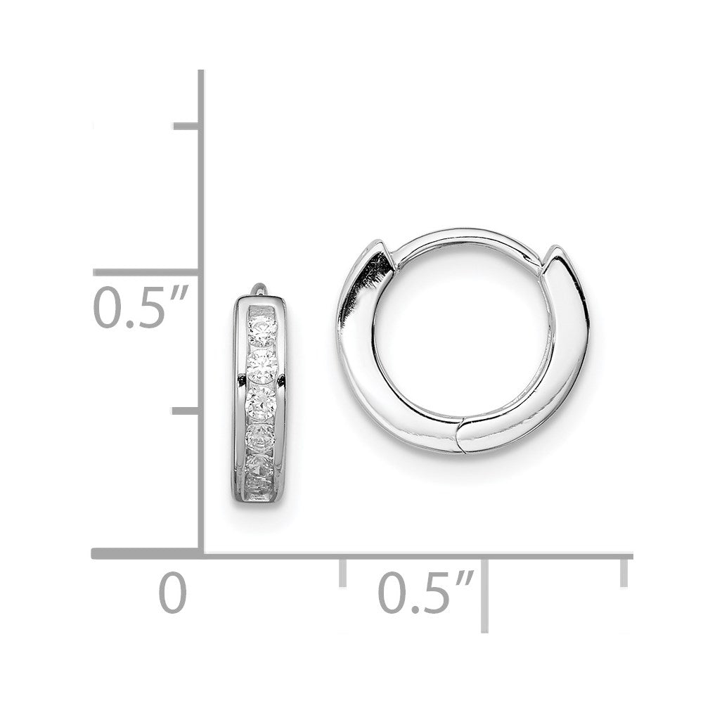 Sterlingsilber Rhodiniert Zirkonia Klappbar Creolen