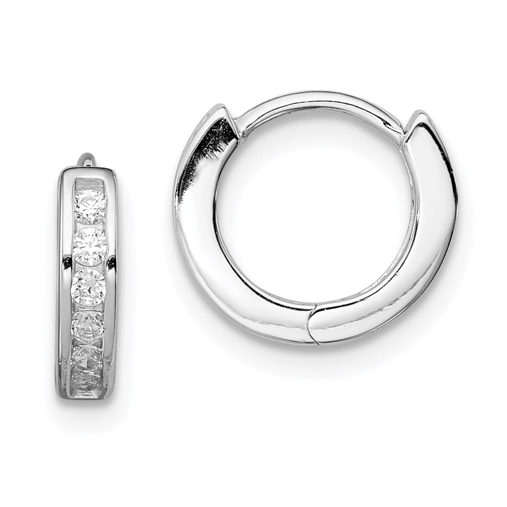 Sterlingsilber Rhodiniert Zirkonia Klappbar Creolen