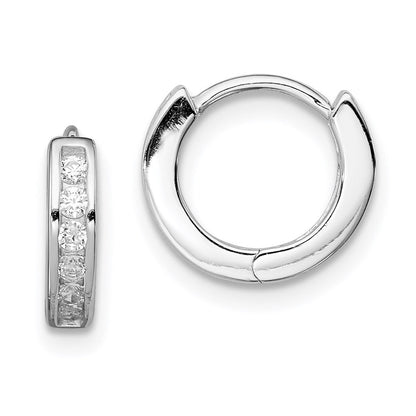 Sterlingsilber Rhodiniert Zirkonia Klappbar Creolen