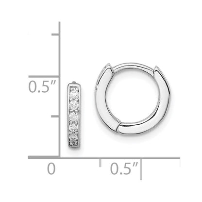 Sterlingsilber Rhodiniert Zirkonia Klappbar Creolen
