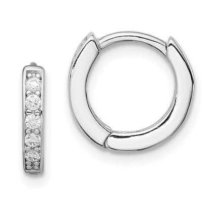 Sterlingsilber Rhodiniert Zirkonia Klappbar Creolen