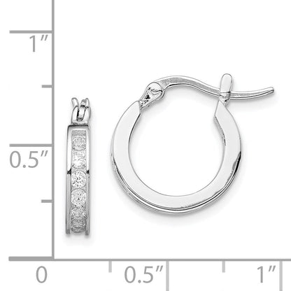 Sterlingsilber Rhodiniert Zirkonia Creolen