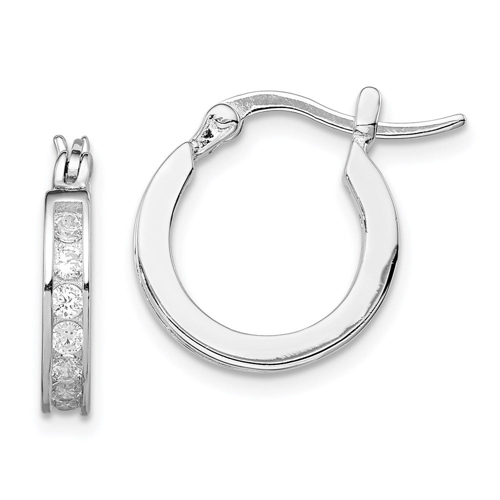 Sterlingsilber Rhodiniert Zirkonia Creolen