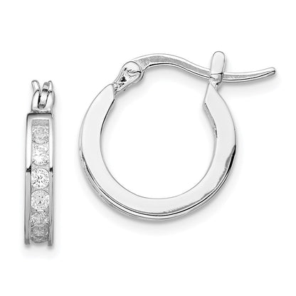 Sterlingsilber Rhodiniert Zirkonia Creolen
