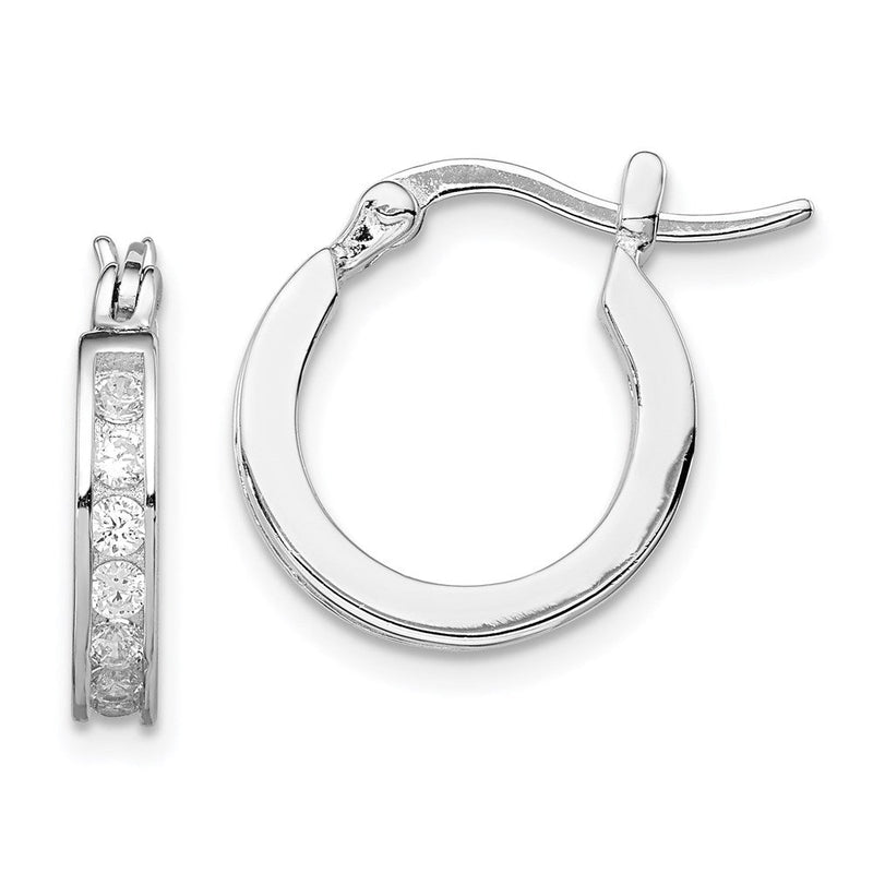 Sterlingsilber Rhodiniert Zirkonia Creolen