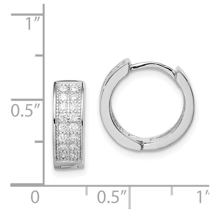 Sterlingsilber Rhodiniert Zirkonia Klappbar Creolen