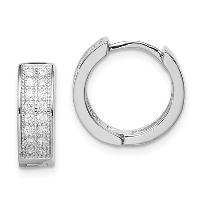 Sterlingsilber Rhodiniert Zirkonia Klappbar Creolen