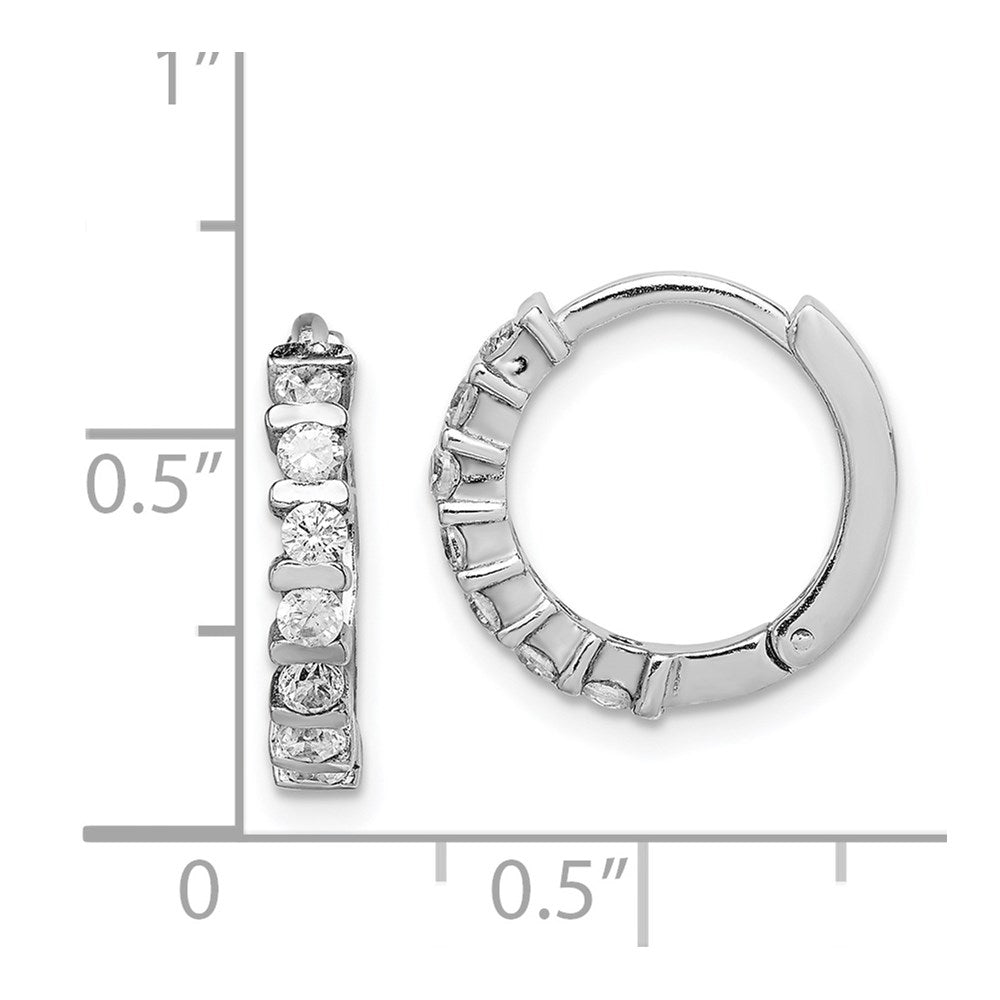 Sterlingsilber Rhodiniert Zirkonia Klappbar Ohrringe