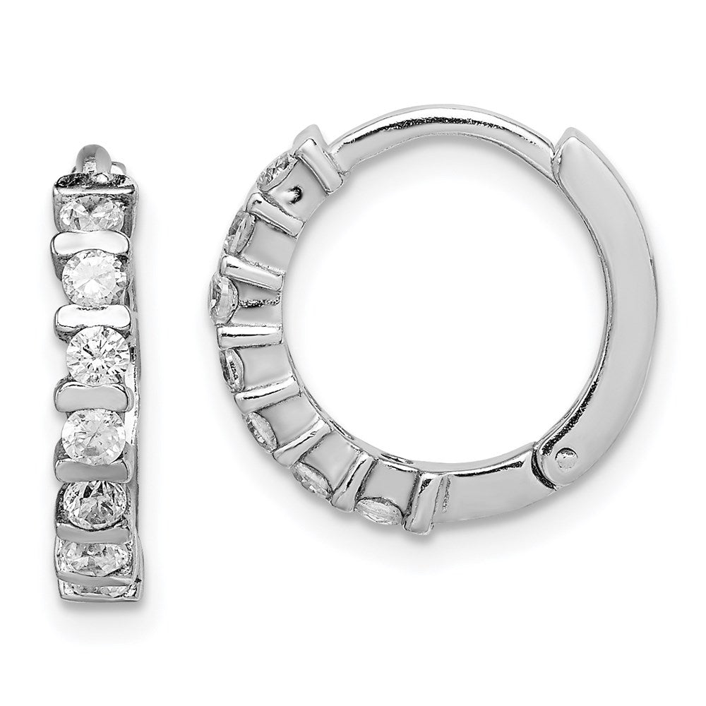 Sterlingsilber Rhodiniert Zirkonia Klappbar Ohrringe