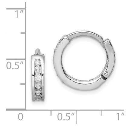Sterlingsilber Rhodiniert Zirkonia Klappbar Ohrringe
