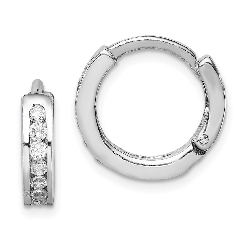 Sterlingsilber Rhodiniert Zirkonia Klappbar Ohrringe