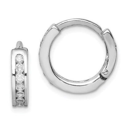 Sterlingsilber Rhodiniert Zirkonia Klappbar Ohrringe