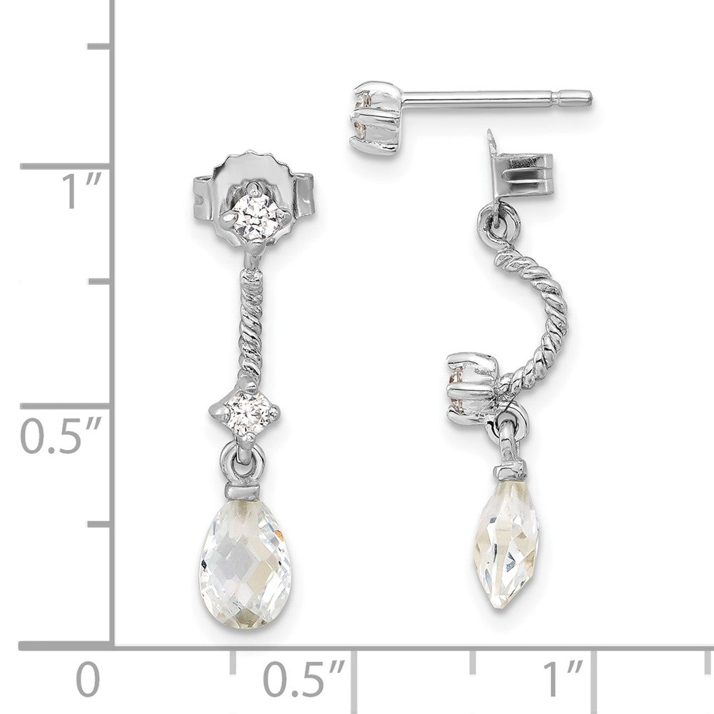 Sterlingsilber Rhodiniert Zirkonia Stecker Ohrhänger