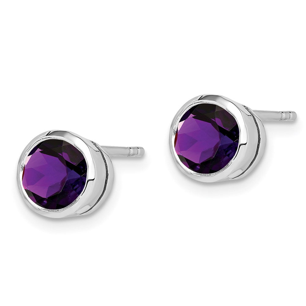 Sterlingsilber Rhodiniert Amethyst Ohrstecker