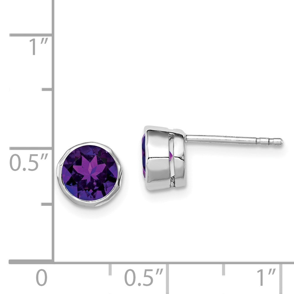 Sterlingsilber Rhodiniert Amethyst Ohrstecker
