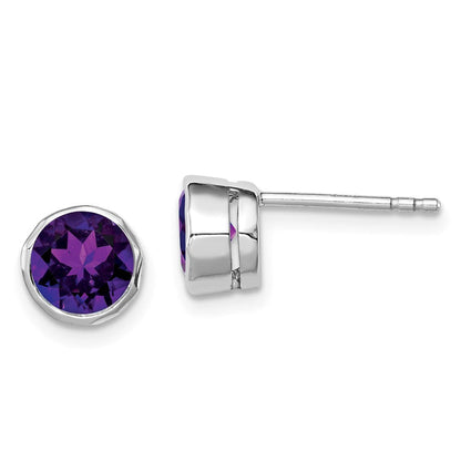 Sterlingsilber Rhodiniert Amethyst Ohrstecker