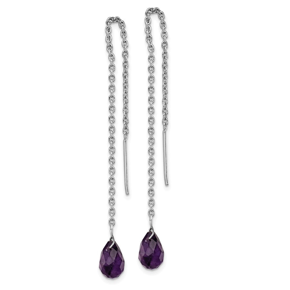 Sterlingsilber Rhodiniert Amethyst Perle Ohrhänger