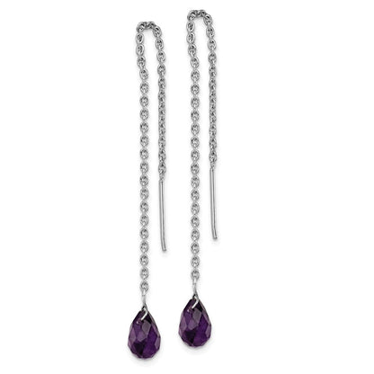 Sterlingsilber Rhodiniert Amethyst Perle Ohrhänger