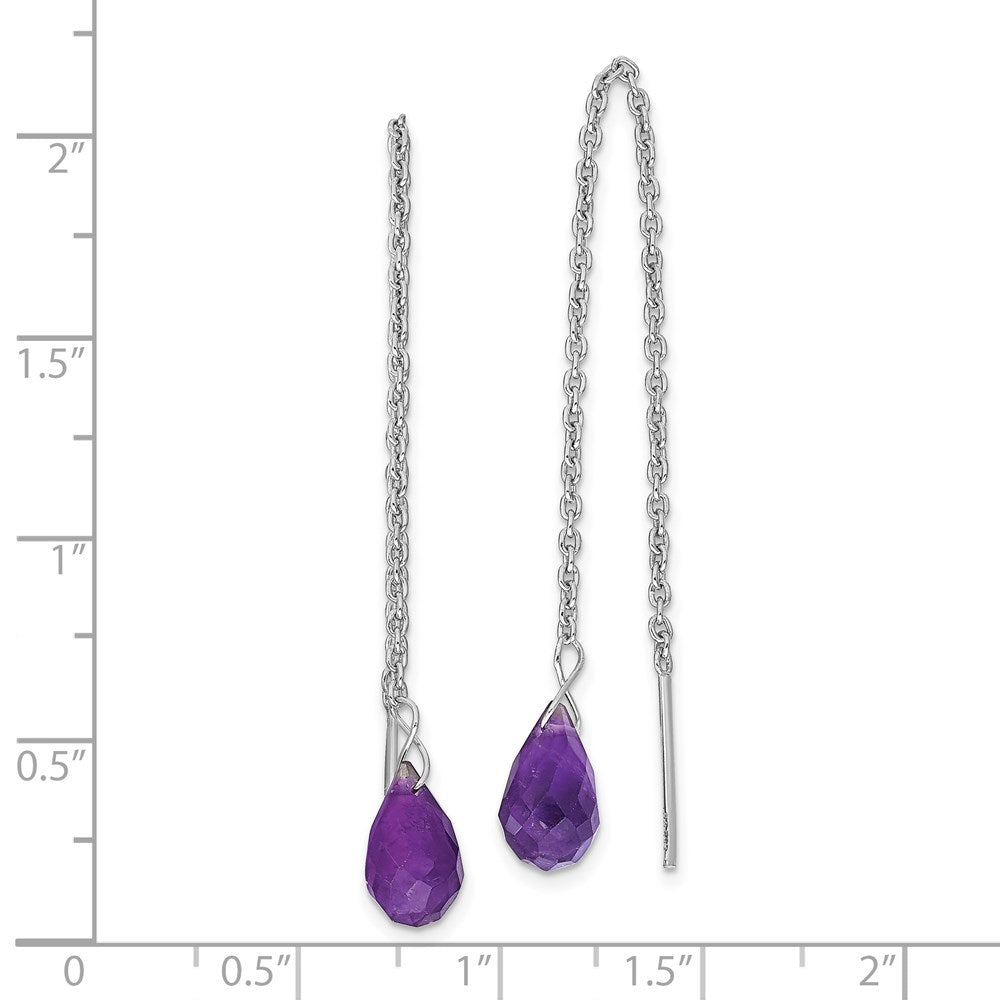 Sterlingsilber Rhodiniert Amethyst Perle Ohrhänger