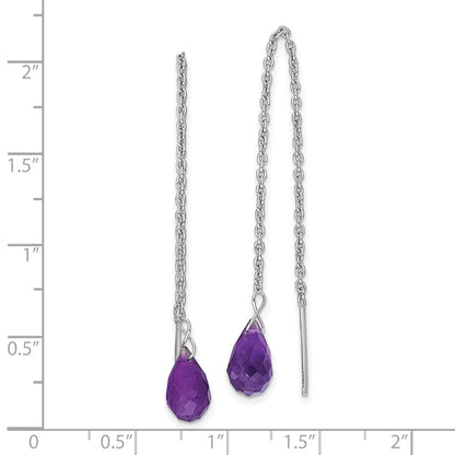 Sterlingsilber Rhodiniert Amethyst Perle Ohrhänger