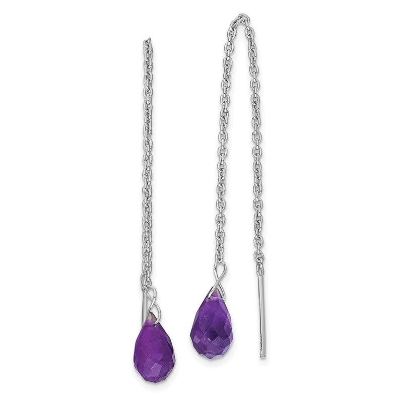 Sterlingsilber Rhodiniert Amethyst Perle Ohrhänger