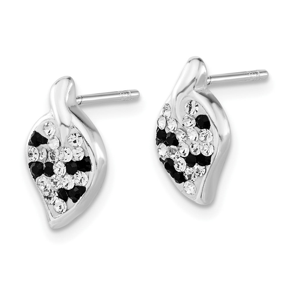 Sterlingsilber Stellux Kristall Animal Druck Blatt Geformt Ohrstecker