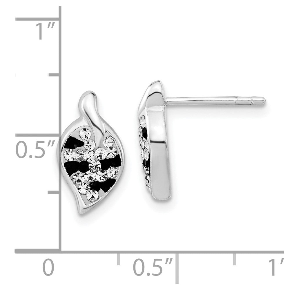 Sterlingsilber Stellux Kristall Animal Druck Blatt Geformt Ohrstecker
