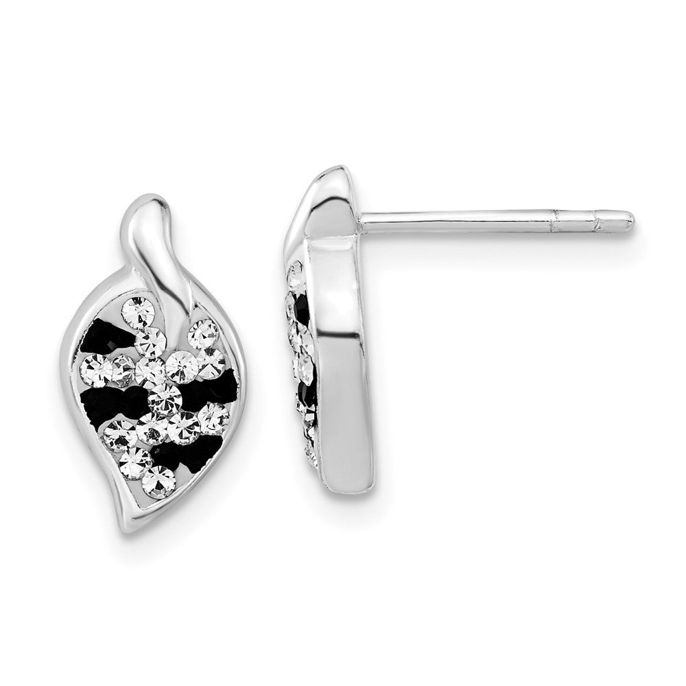 Sterlingsilber Stellux Kristall Animal Druck Blatt Geformt Ohrstecker
