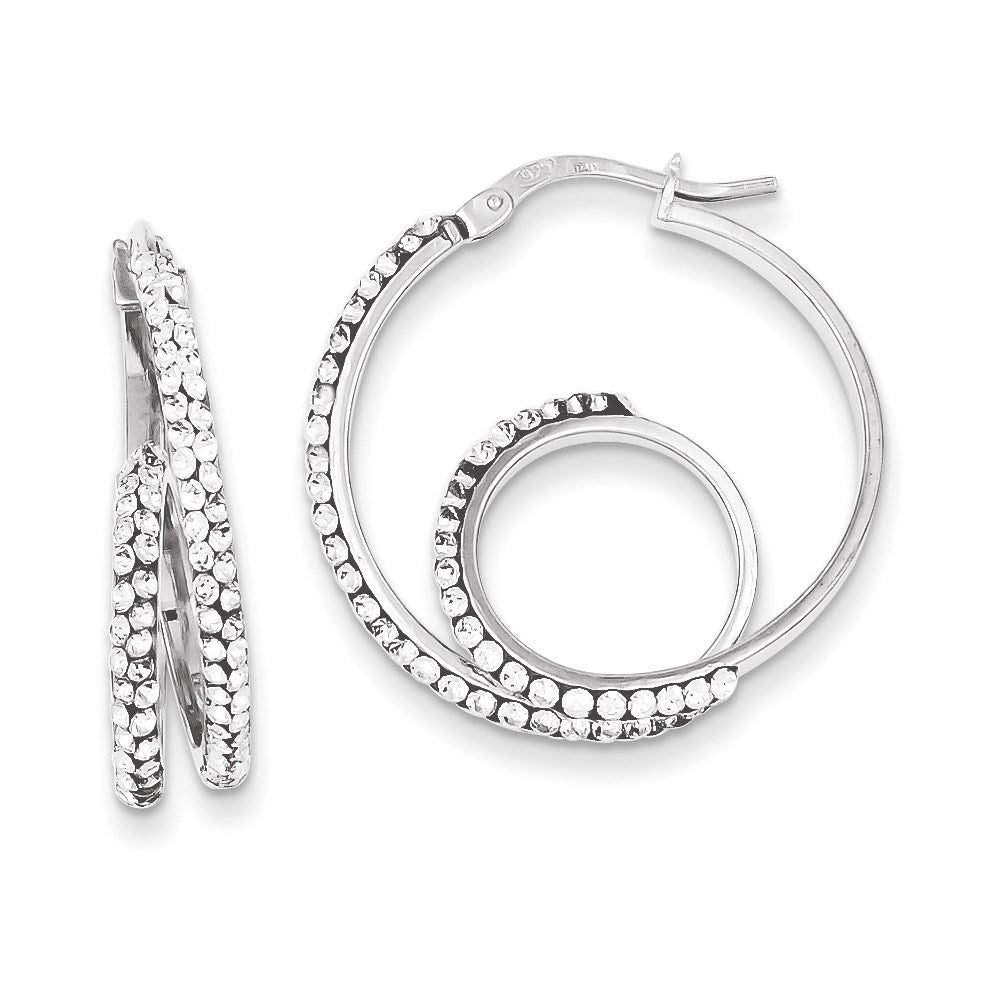 Sterlingsilber Stellux Kristall Gedreht Creolen