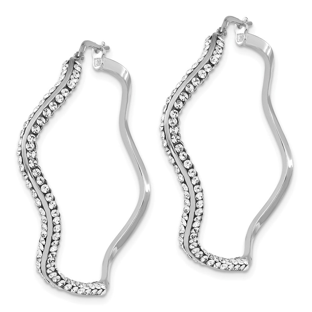Sterlingsilber Stellux Kristall Gewellt Rund Creolen
