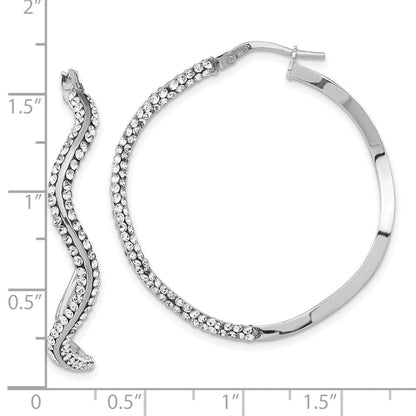Sterlingsilber Stellux Kristall Gewellt Rund Creolen