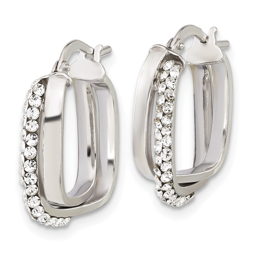 Sterlingsilber Stellux Kristall Quadratisch Creolen