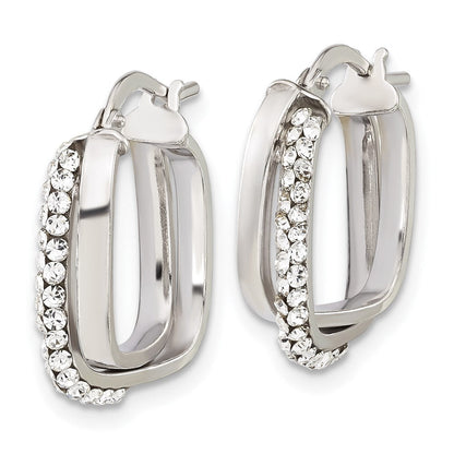 Sterlingsilber Stellux Kristall Quadratisch Creolen